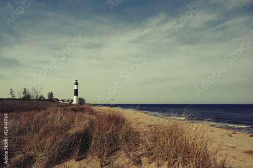 Big Sable Point Lighthouse in dunes, built in 1867