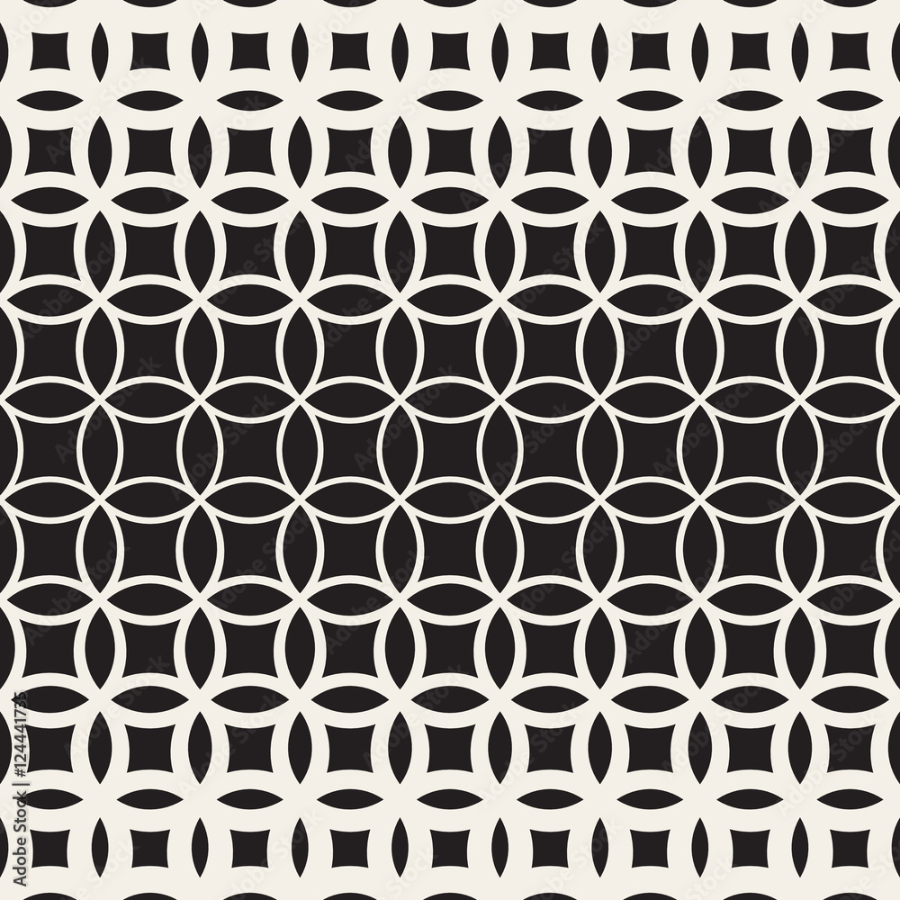 Vector Seamless Black and White Circle Lattice Pattern Vector Seamless Black and White Circle Lattice Pattern