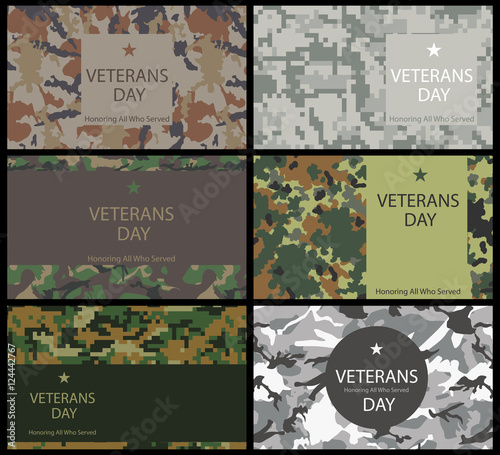 Set of brochure, poster templates in Veterans Day