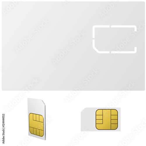 Blank SIM card vector template