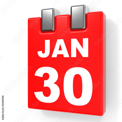 January 30. Calendar on white background.