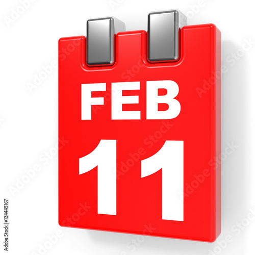 February 11. Calendar on white background.