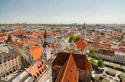 Panoramic view of the Old Town architecture of Munich, Bavaria, Germany