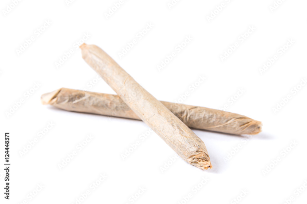 Obraz premium Marijuana joints isolated on white background