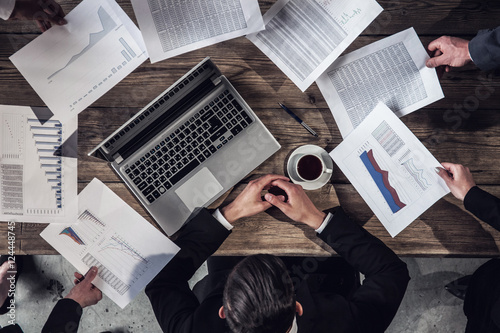 Businessman working on laptop