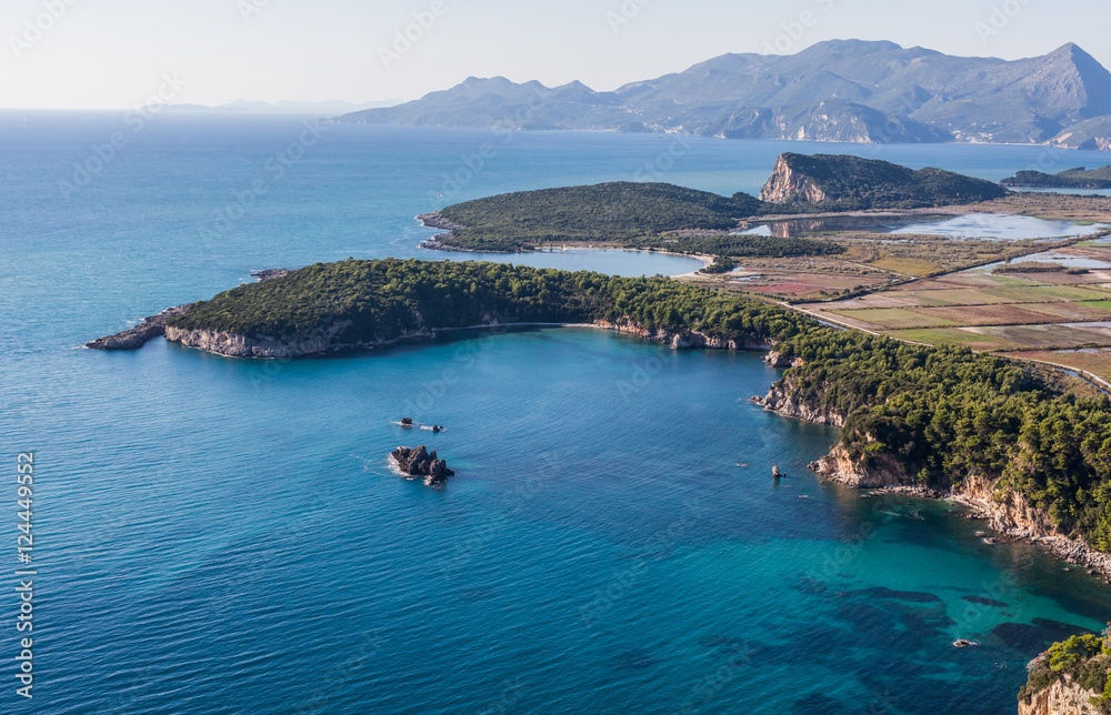 Fototapeta premium aerial view of the Greece coast line