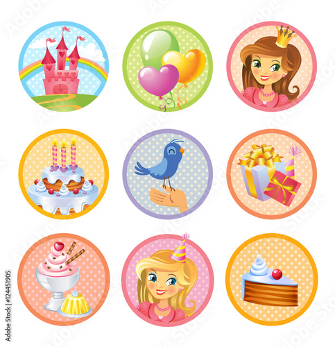 Cute birthday stickers