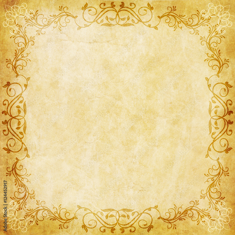 Old paper with floral frame Old paper with floral frame