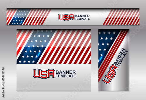 USA Flag Color Banner Backgrounds, vector illustration