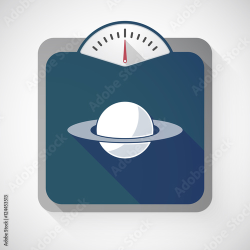 Isolated long shadow body weight scale with the planet Saturn