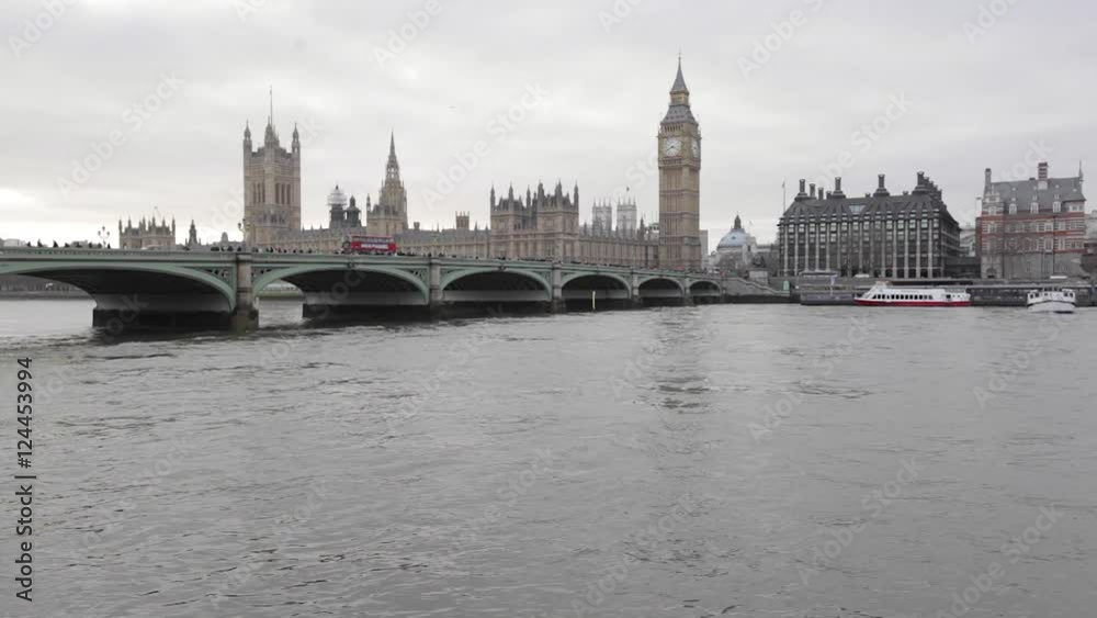 Westminster Bridge and Big Ben Tower in London Time Lapse Video Westminster Bridge and Big Ben Tower in London Time Lapse Video