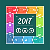 Square Rainbow Arrow Modern Calendar 2017