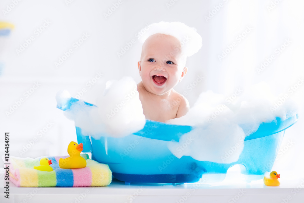 Little baby taking a bath Little baby taking a bath