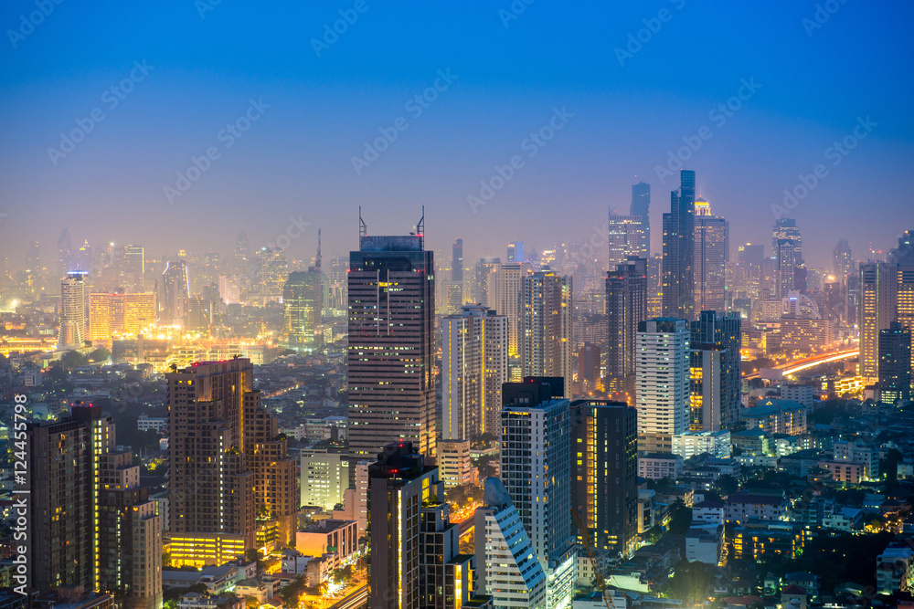 bangkok city at twilight