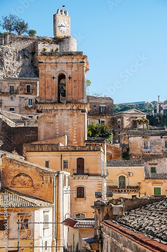 Canvas Print Veduta panoramica della città di Modica, paese del barrocco e della cioccolata