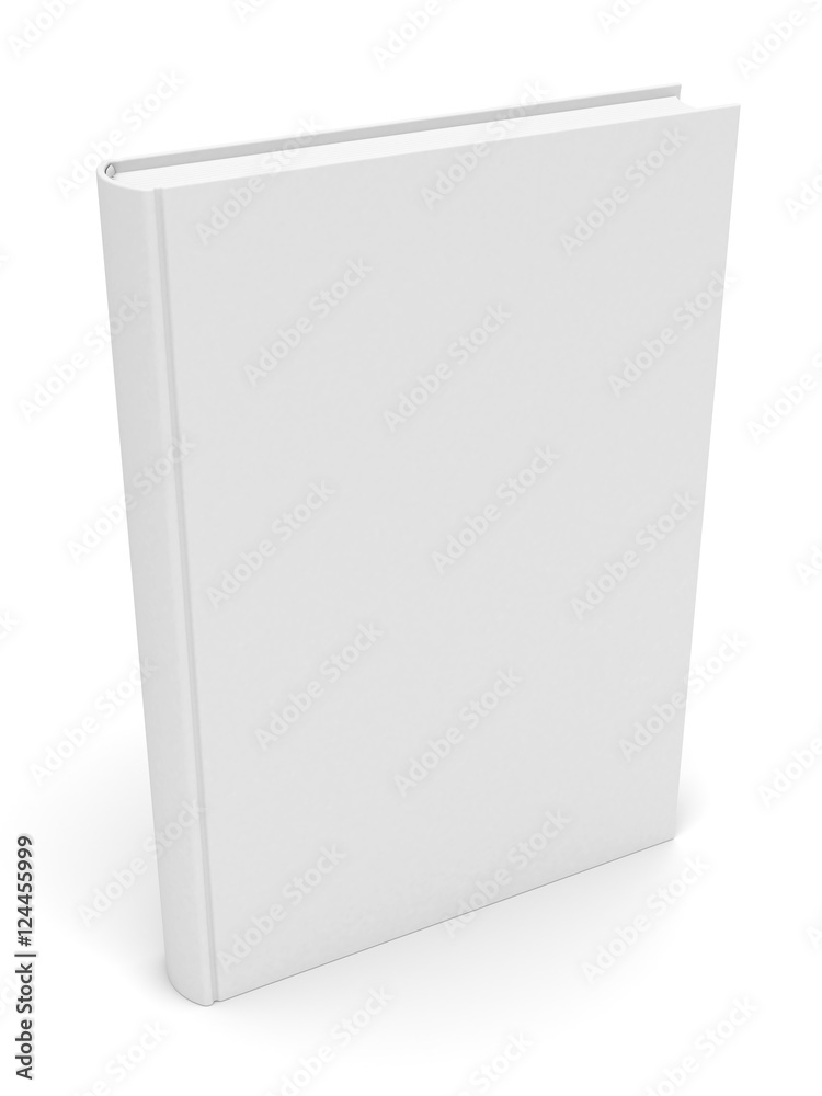 Blank white book rendered on white background Blank white book rendered on white background