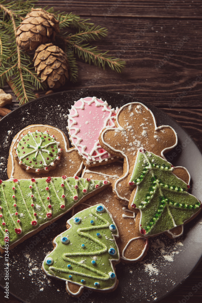 Naklejka premium New year homemade gingerbread