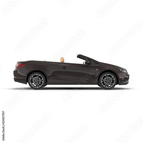 Side view of convertible car isolated on a white. 3D illustration © 2dmolier