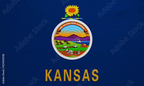 Flag of Kansas real detailed fabric texture