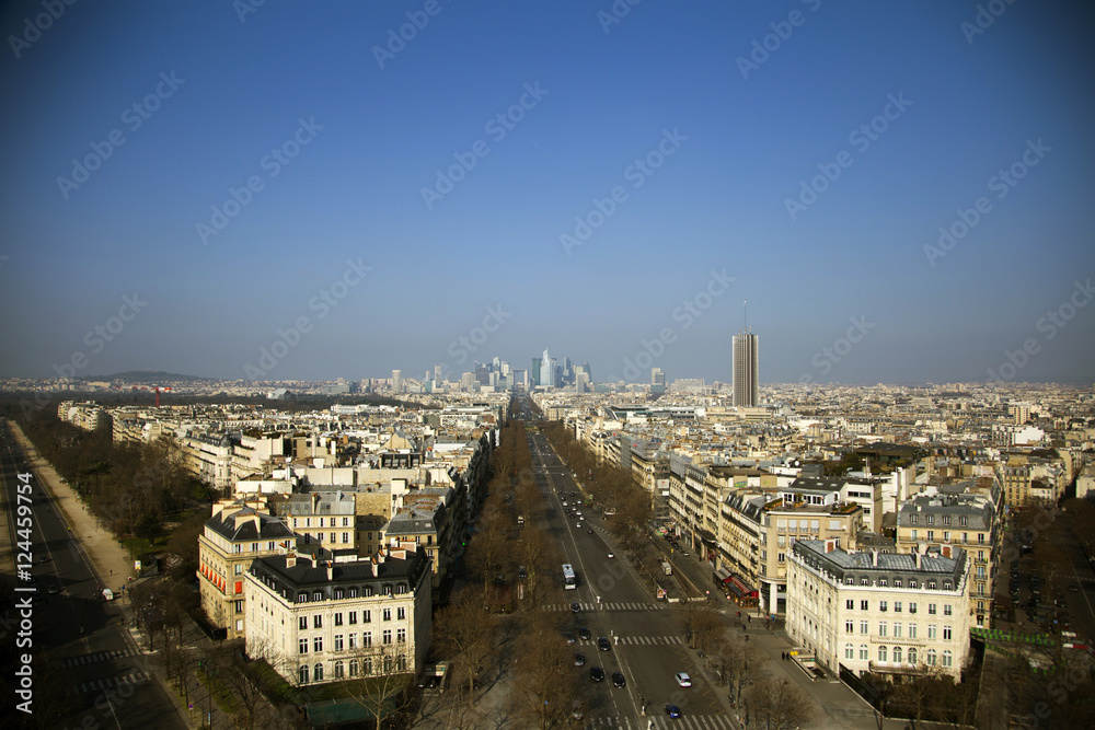 Paris view from Arc de Triumph, France