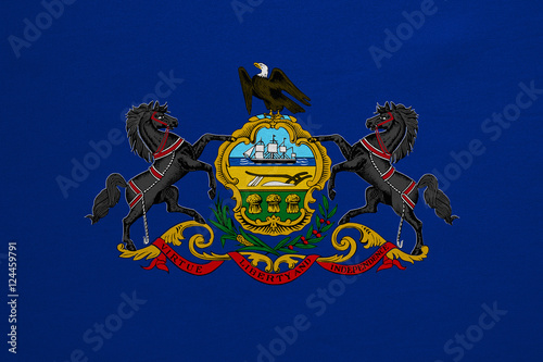 Flag of Pennsylvania real detailed fabric texture