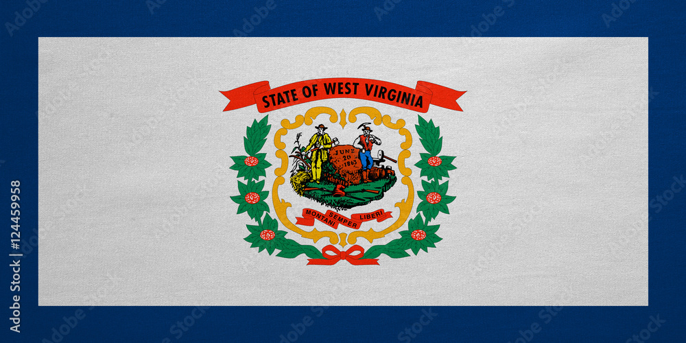 Flag of West Virginia real detailed fabric texture
