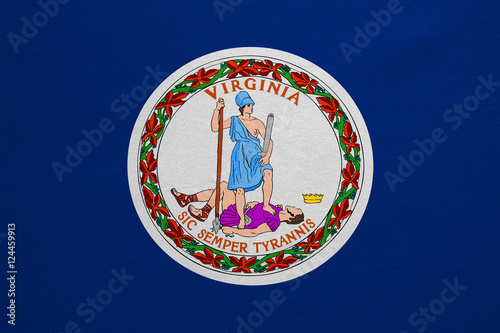 Flag of Virginia real detailed fabric texture