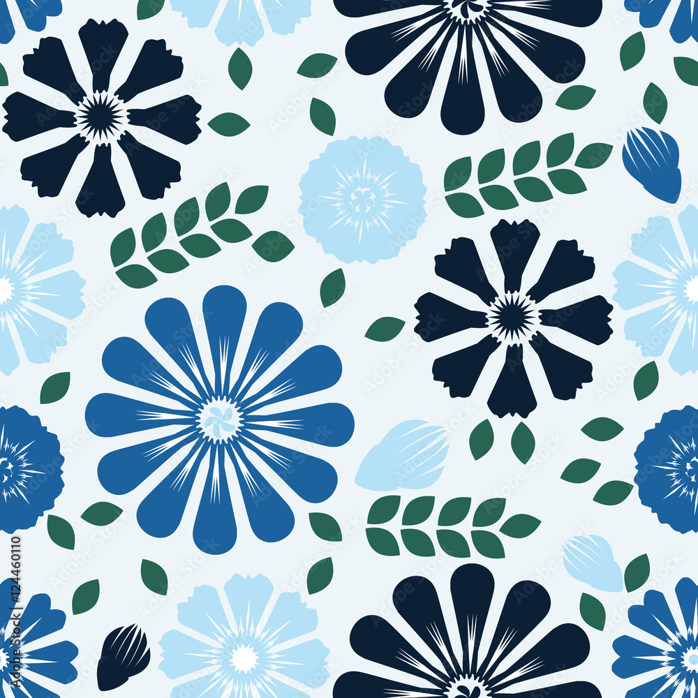 Vector seamless floral pattern. Vector seamless floral pattern.