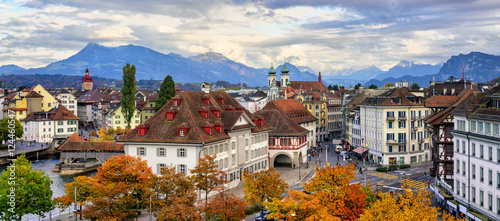 Photo Panoramic view of Lucerne old town, Switzerland