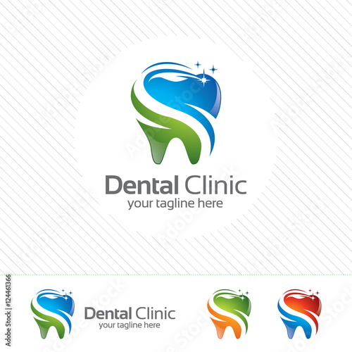 Creative dental clinic logo vector. Abstract dental symbol icon with modern design style.