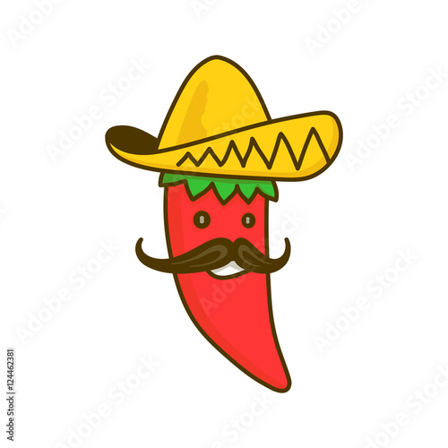 Chilli pepper character. Vector cartoon character illustration. Isolated on white background