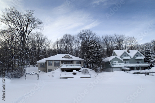 Houses on Frozen Georgian Bay, Ontario © Josh