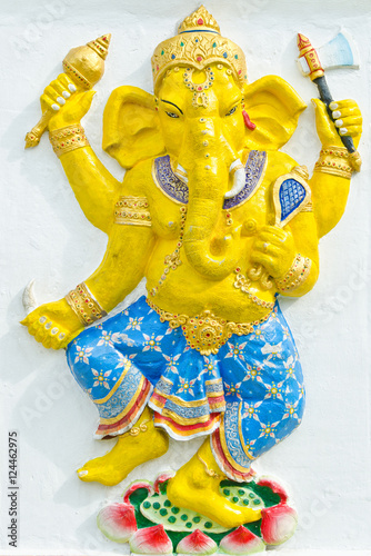 God of success 31 of 32 posture. Indian or Hindu God Ganesha ava photo