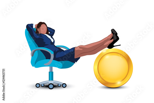 relaxing businesswoman in chair