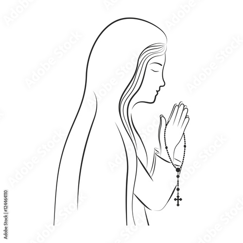 virgin mary. christianity design over white background. vector illustration