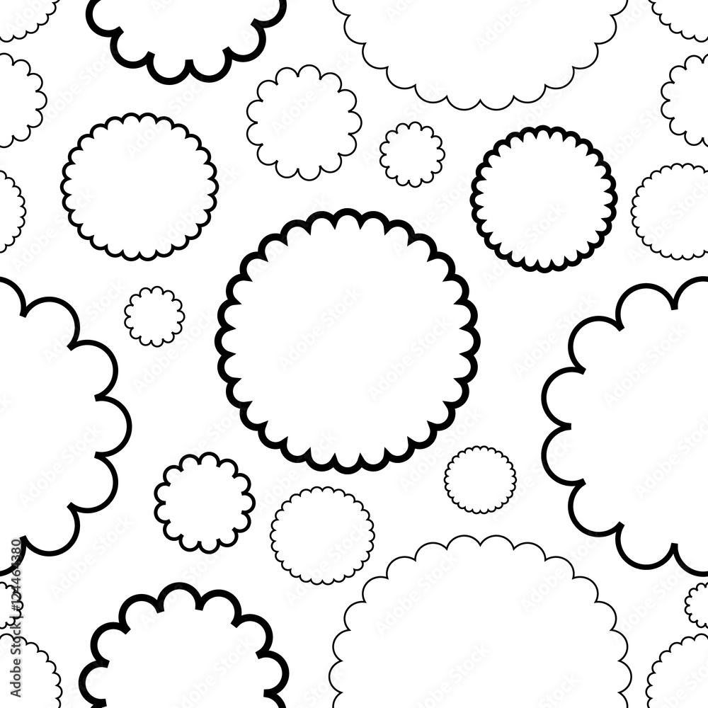 Black seamless monochrome circles pattern Black seamless monochrome circles pattern