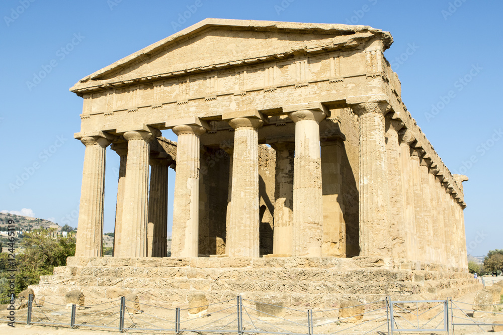 Temple of Concordia, a Greek temple in the Temple Valley (Valle dei Templi) in Agrigento, Sicily, Italy
