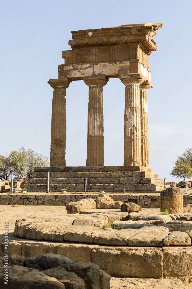Temple of Castor and Pollux - Valle dei Templi (Temple Valley) in Agrigento, Sicily, Italy.

