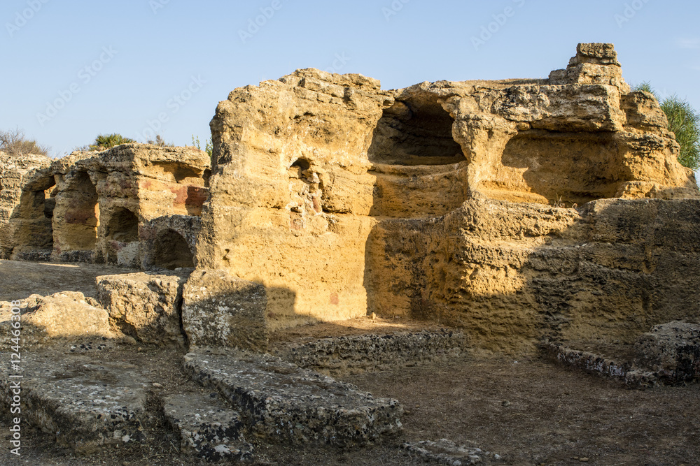 Early medieval necropolis in the Temple Valley in Agrigento, Sicily, Italy Early medieval necropolis in the Temple Valley in Agrigento, Sicily, Italy