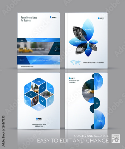 Brochure template layout collection, cover design annual report,