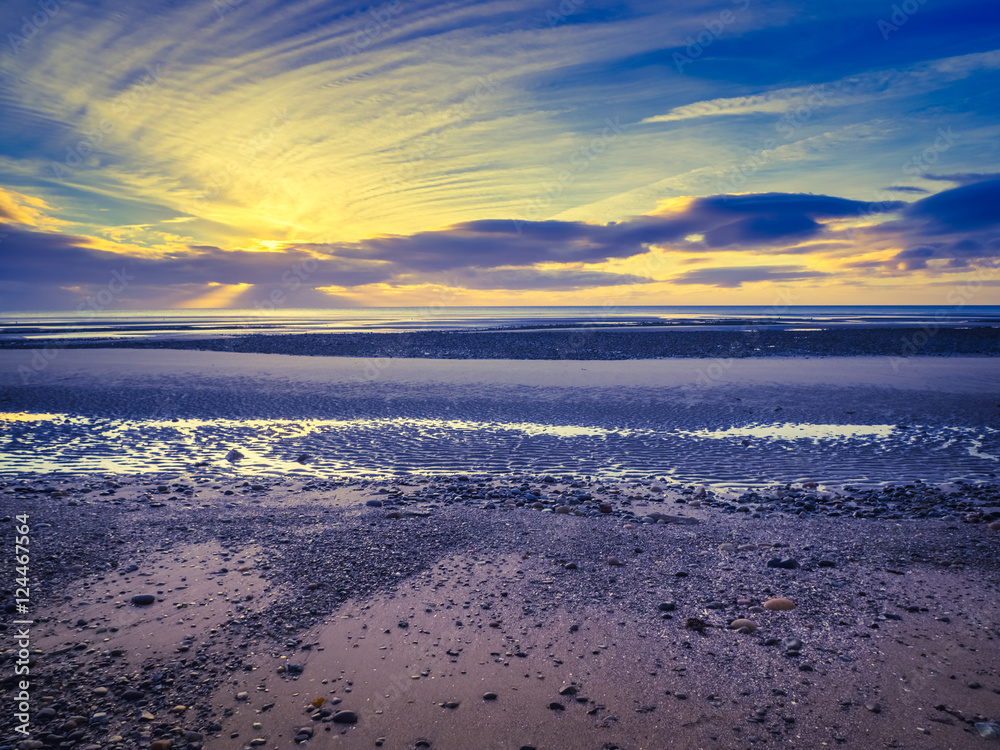 Sunrise in Newcastle beach,Northern Ireland