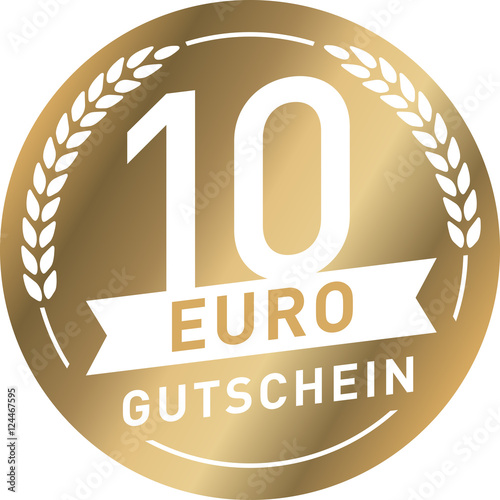 Goldener Button 10 Euro Gutschein

