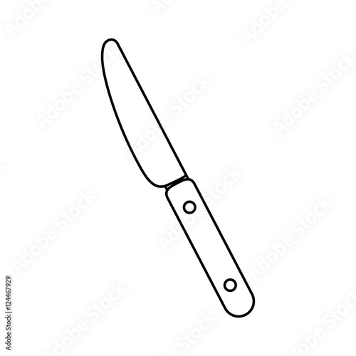 silhouette black with butter knife vector illustration