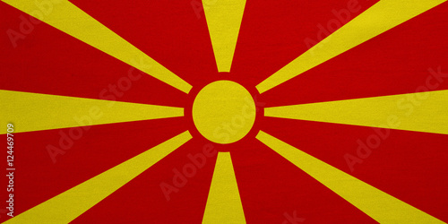 Flag of Macedonia real detailed fabric texture