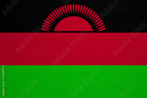Flag of Malawi real detailed fabric texture
