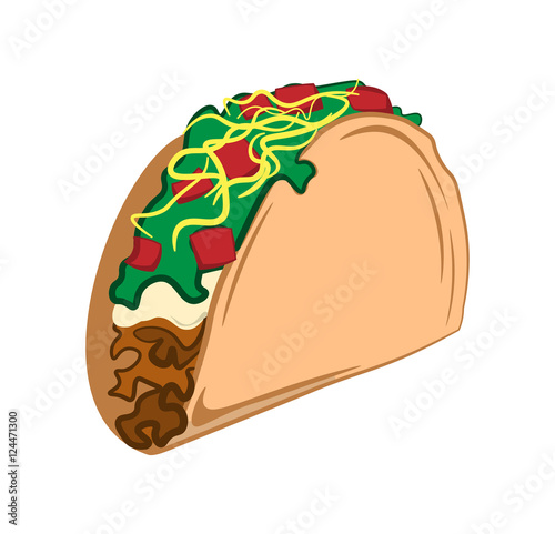 Taco. Mexico Food. Traditional Mexican Cuisine. An Isolated Object.