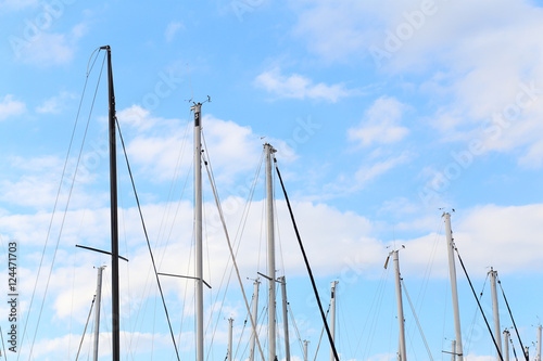 Masts of sailing boats