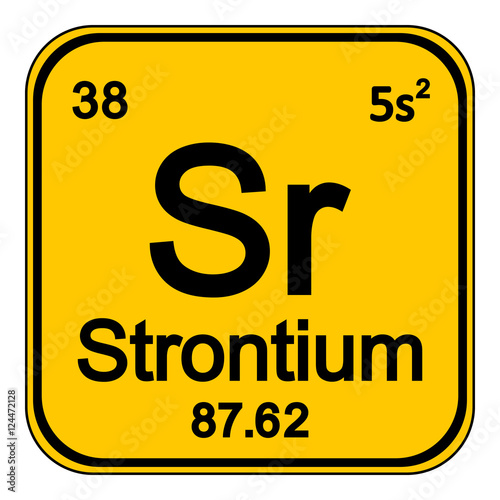 Periodic table element strontium icon.