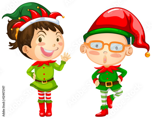 Christmas theme with two elves