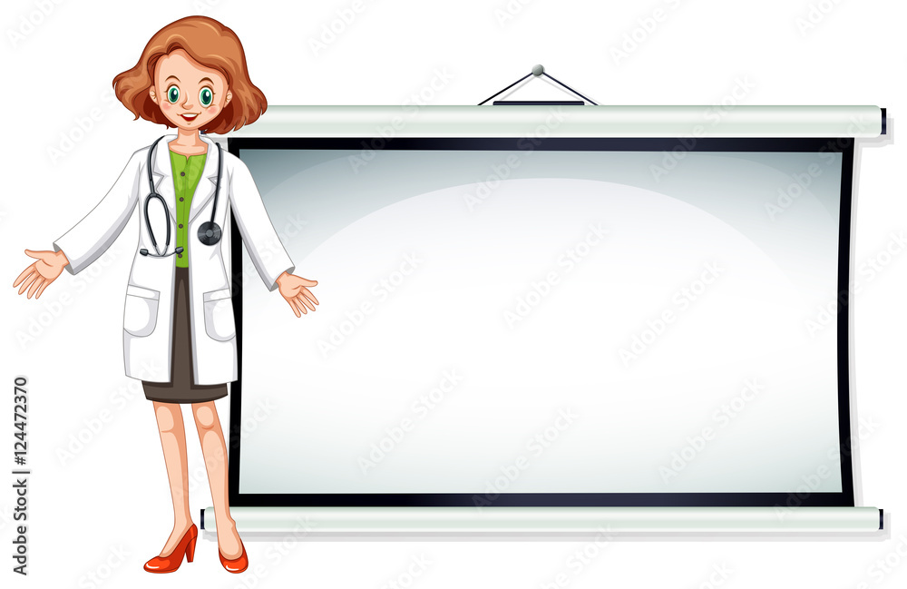 Board template with doctor standing